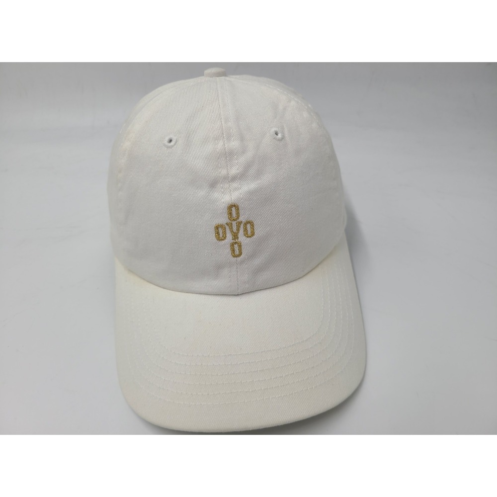 OVO Octobers Very Own Owl Logo Distressed Adjustable Hat Cap Drake Dad Men White
